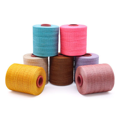 210D/16 Cordon de fil de polyester à cire plat 1 mm pour la fabrication de chaussures à motif teint