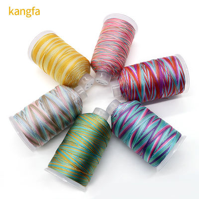 250g Fil arc-en-ciel multicolore 100% polyester pour le tissage artisanal Fil de couture domestique