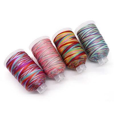 250g Fil arc-en-ciel multicolore 100% polyester pour le tissage artisanal Fil de couture domestique