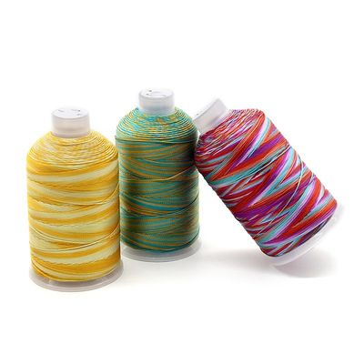 250g Fil arc-en-ciel multicolore 100% polyester pour le tissage artisanal Fil de couture domestique