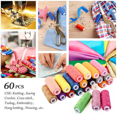 60 couleurs fil de couture en polyester arc-en-ciel pour bricolage